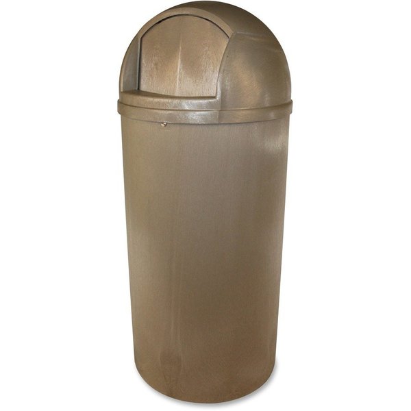 Impact Products 21 gal Bullet Plastic Bullet Indoor/Outdoor 21-Gallon Receptacle, Beige, Plastic; Structural Foam IMP887015